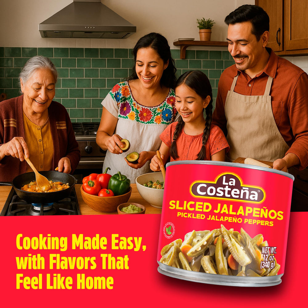 La Costeña jalapeno slices taco topping adds crisp heat.