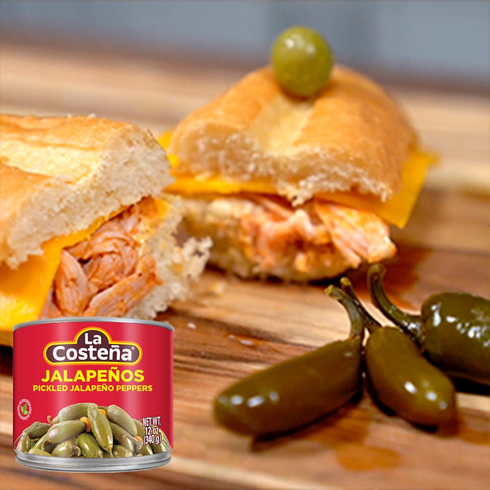 La Costeña jarred jalapeños ready to use, perfect for topping salads or deviled eggs.