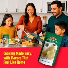 La Costena masa-corn-meal-texture captures soft masa texture for quick microwavable meals