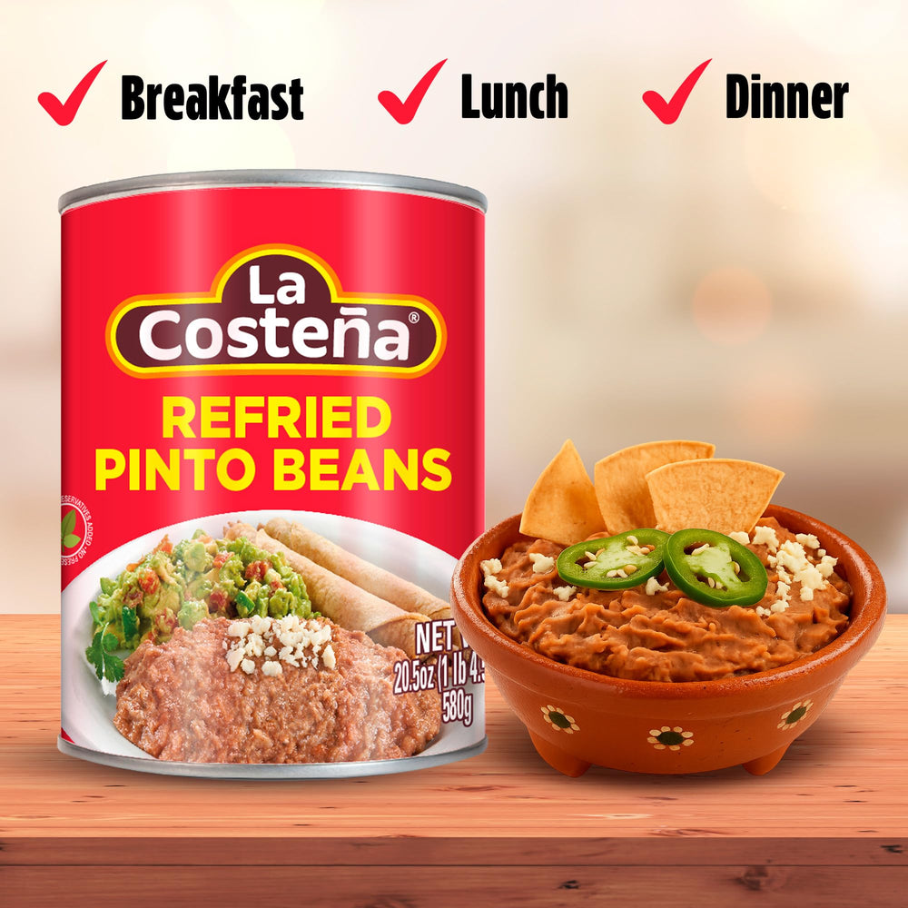 La Costeña refried pinto beans as a rice-side pairing