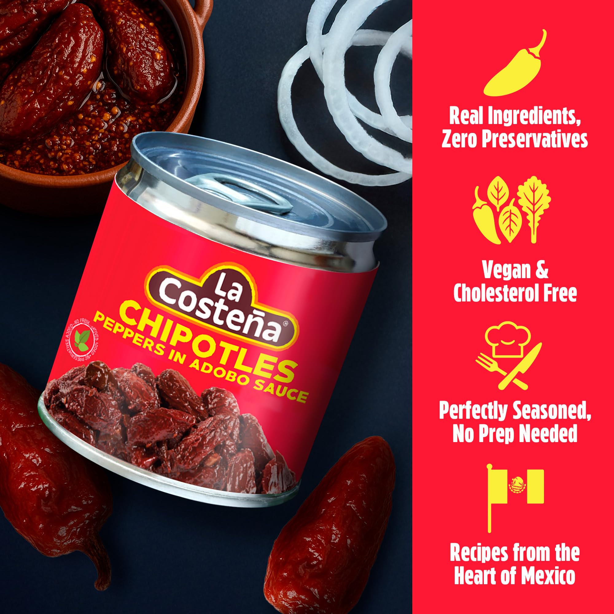 La Costeña serrano peppers in jar are perfect for salsas and spicy toppings.
