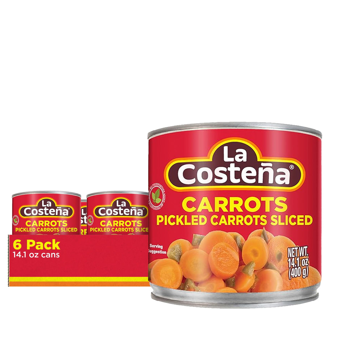 La Costeña sliced pickled carrots with jalapeños packaging, ready to brighten tacos.