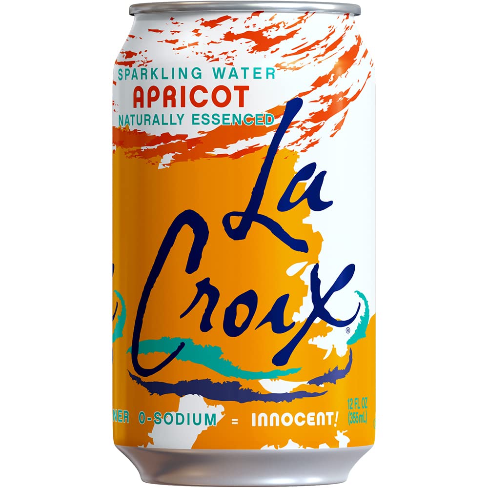 Bubbles rise in La Croix Apricot glass—refreshing and light.