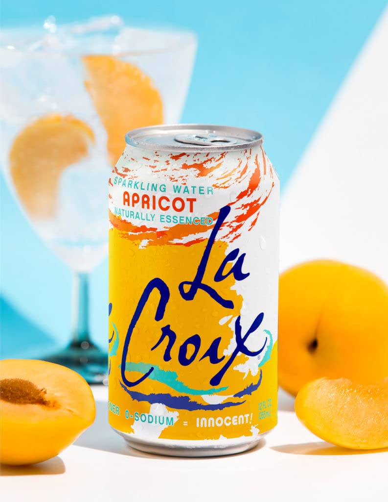 Recyclable La Croix Apricot can with BPA-free liner.