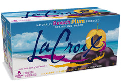 La Croix Beach Plum can front view, crisp calorie-free refreshment for on-the-go hydration