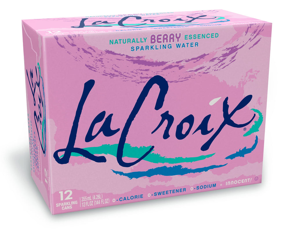 La Croix Berry Sparkling Water bottle with crisp berry aroma for a refreshing moment