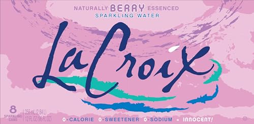 La Croix Berry Sparkling Water being poured into a glass with bubbles.