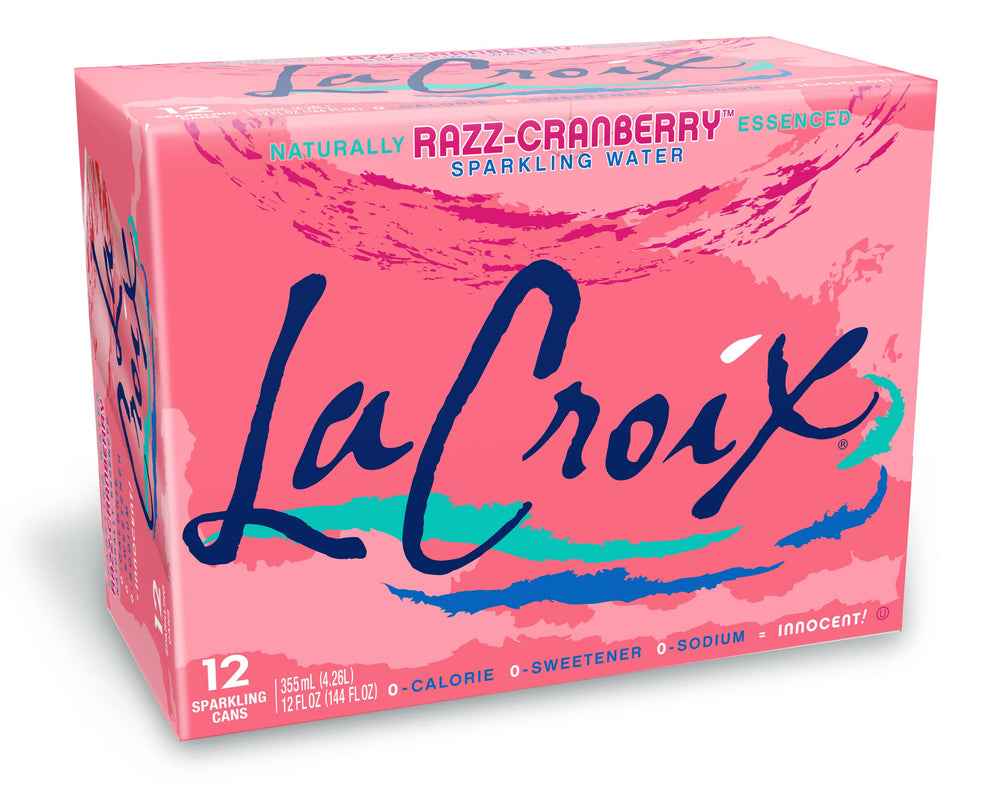 La Croix Cran-Raspberry can front view highlighting zero-calorie refreshment.