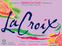 La Croix Guava Sao Paulo pack shot shows convenient 12-pack for gatherings.