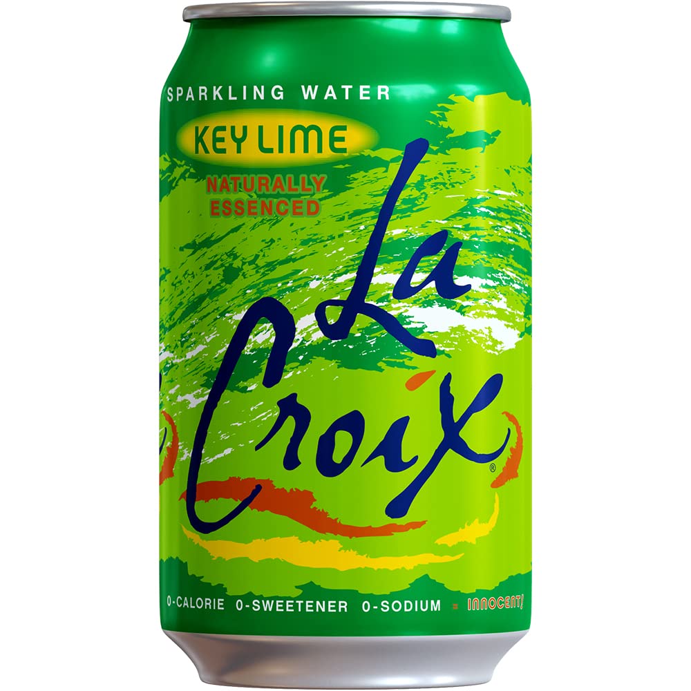 La Croix Key Lime can with recyclable packaging, eco-friendly choice.
