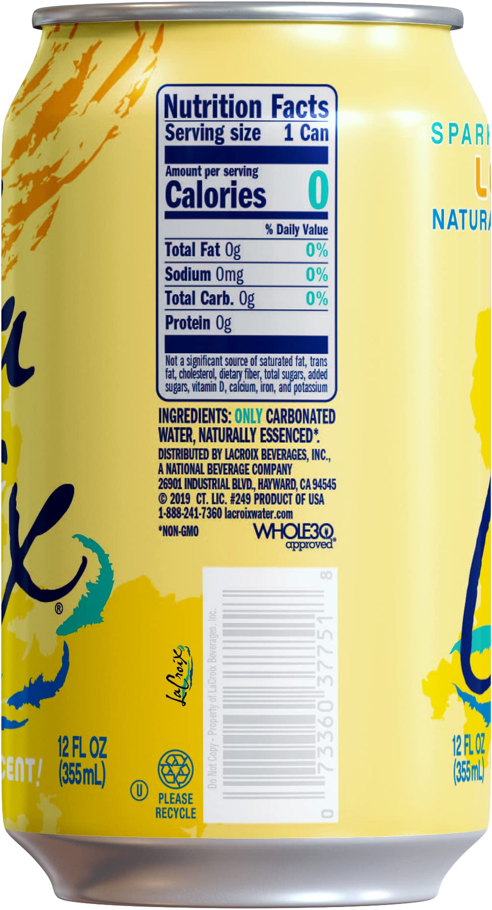 La Croix Lemon 12-pack cans arranged for on-the-go refreshment