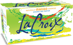 La Croix Mango bottle front view highlighting natural mango flavor.