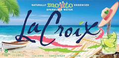 La Croix Mojito can back highlights eco-friendly packaging and stackability.