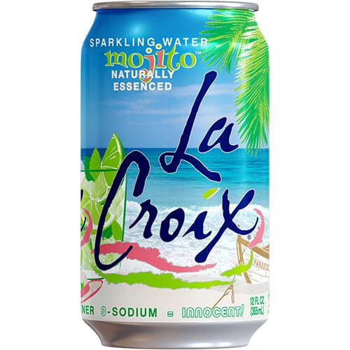 La Croix Mojito label emphasizes sustainable, BPA-free can and natural essences.