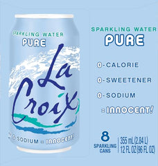 La Croix Pure multi-pack display emphasizes sustainable cans.