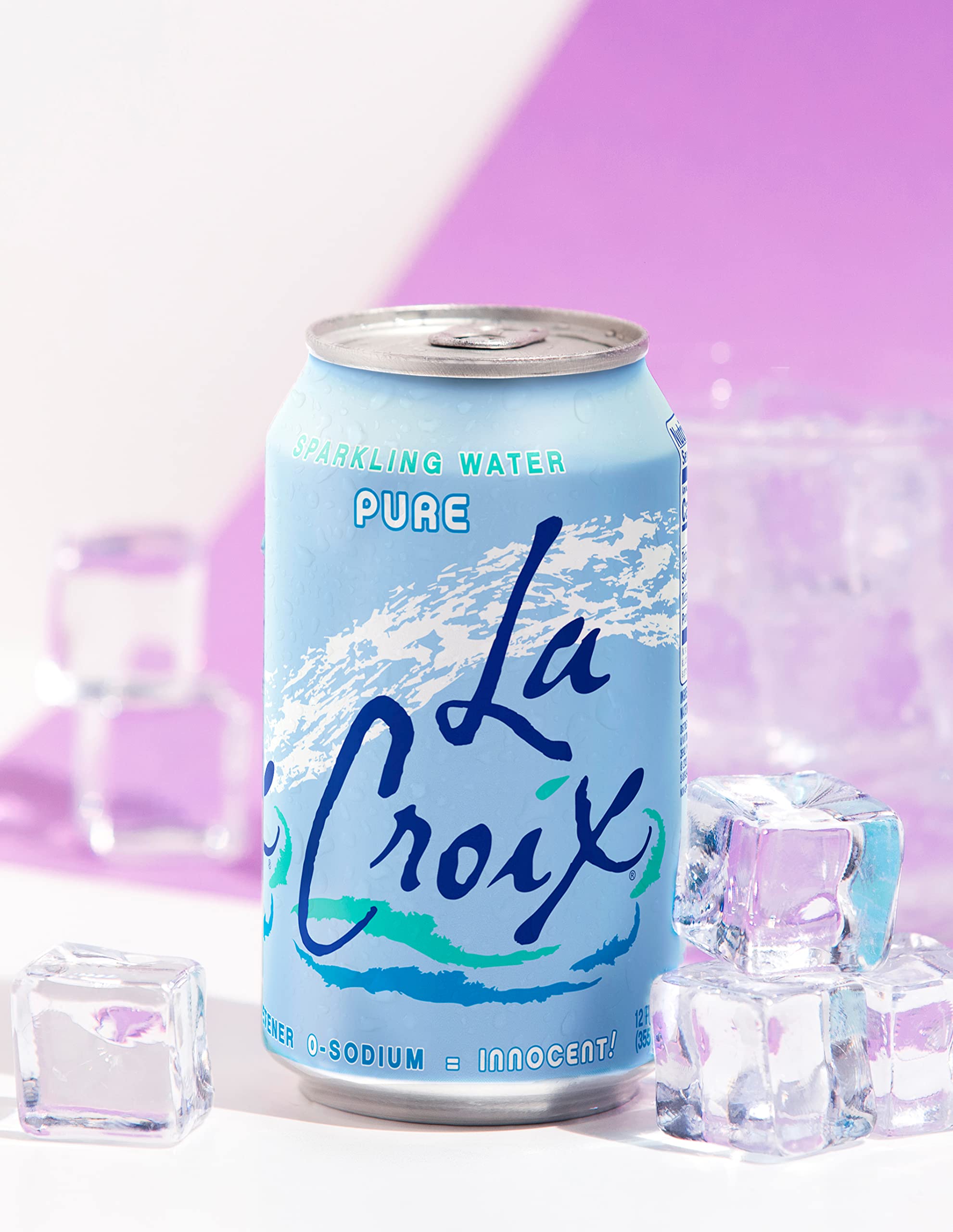 La Croix Pure can beside recycling bin supports eco-friendly choices.