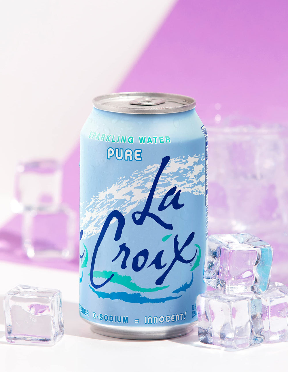 La Croix Pure can beside recycling bin supports eco-friendly choices.