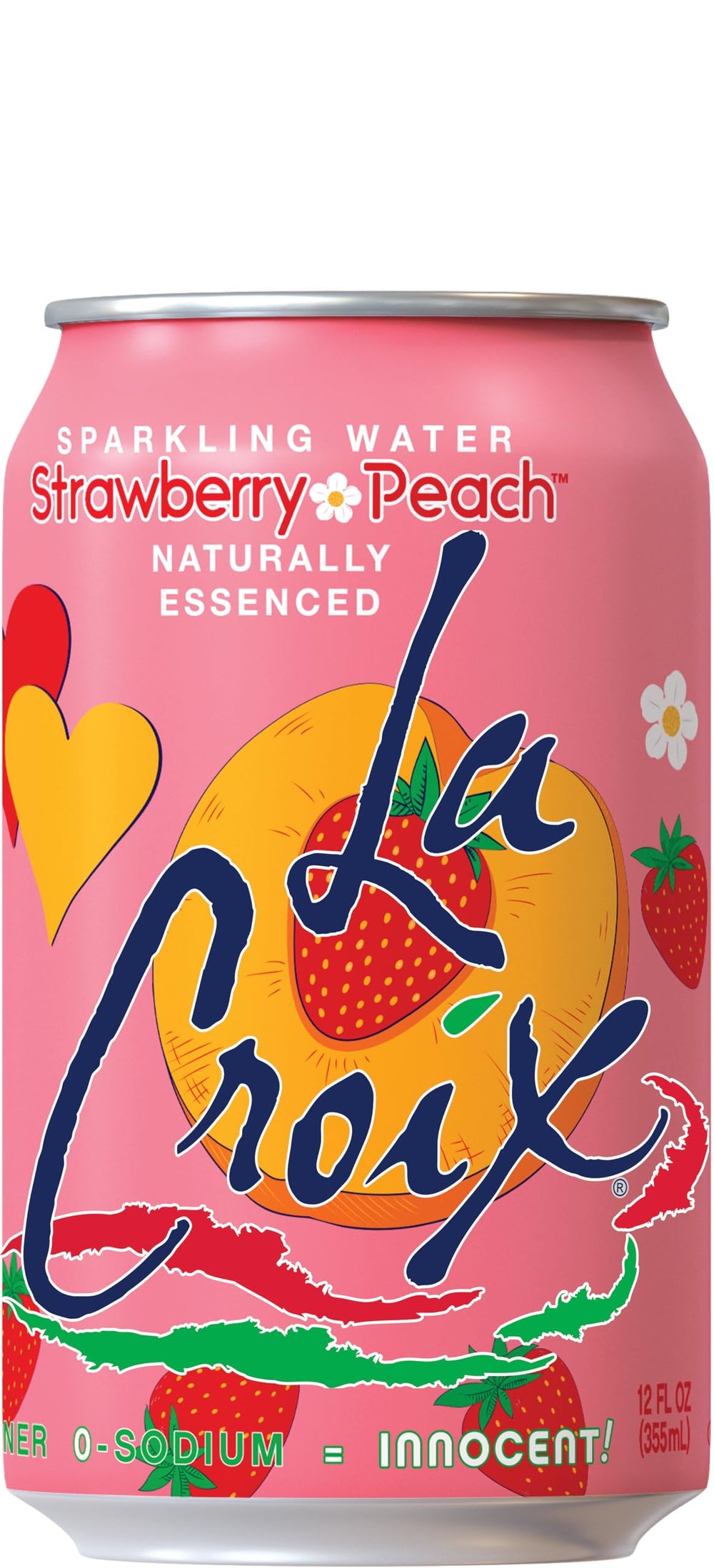 Pouring La Croix Strawberry Peach reveals bright bubbles and a lively finish.