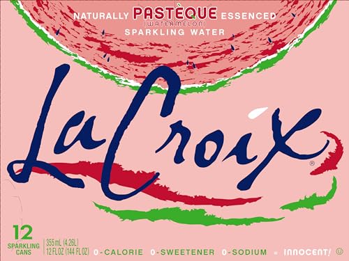 La Croix Watermelon Sparkling Water bottle label with gluten-free and non-GMO verification