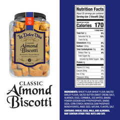 La Dolce Vita biscotti on shelf, ready for pantry-inspired snacking with tea or coffee.