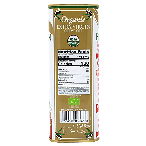 La Española Organic EVOO bottle on kitchen counter, ideal for dressings and finishing dishes