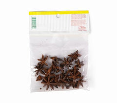Close-up of La Fiesta Star Anise packaging, perfumed spice for authentic Latin flavors.