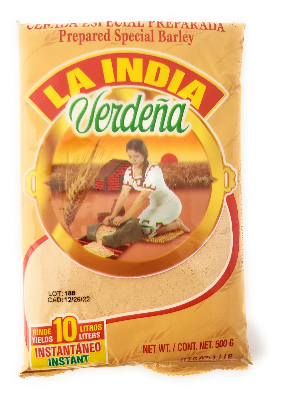 La India Verdena ingredients natural label showcases 100 percent natural grains