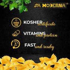 La Moderna bow tie pasta adds texture to soups and salads.