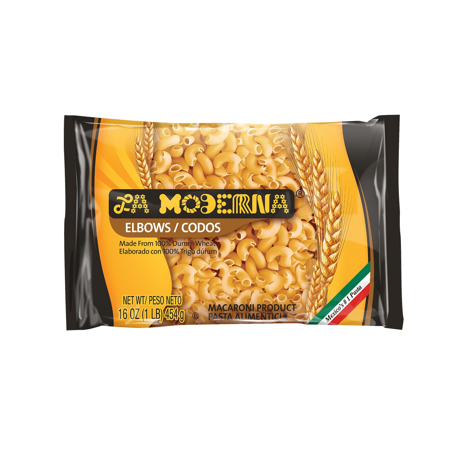 La Moderna elbow pasta 16oz bag ready for weeknight dinners