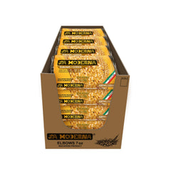 La Moderna Elbow Pasta Pack 20 on shelf, bulk pantry staple.