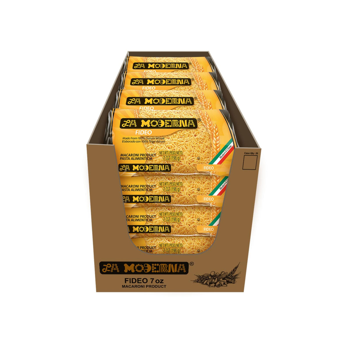 La Moderna noodles bulk 7oz pack ideal for family meals.