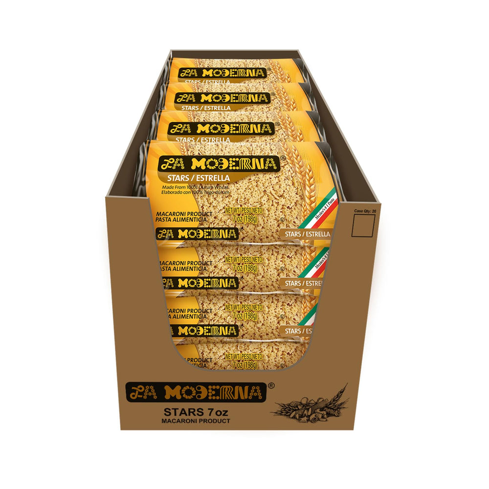 La Moderna Star Pasta bulk 20-pack ready for family meals and quick prep.