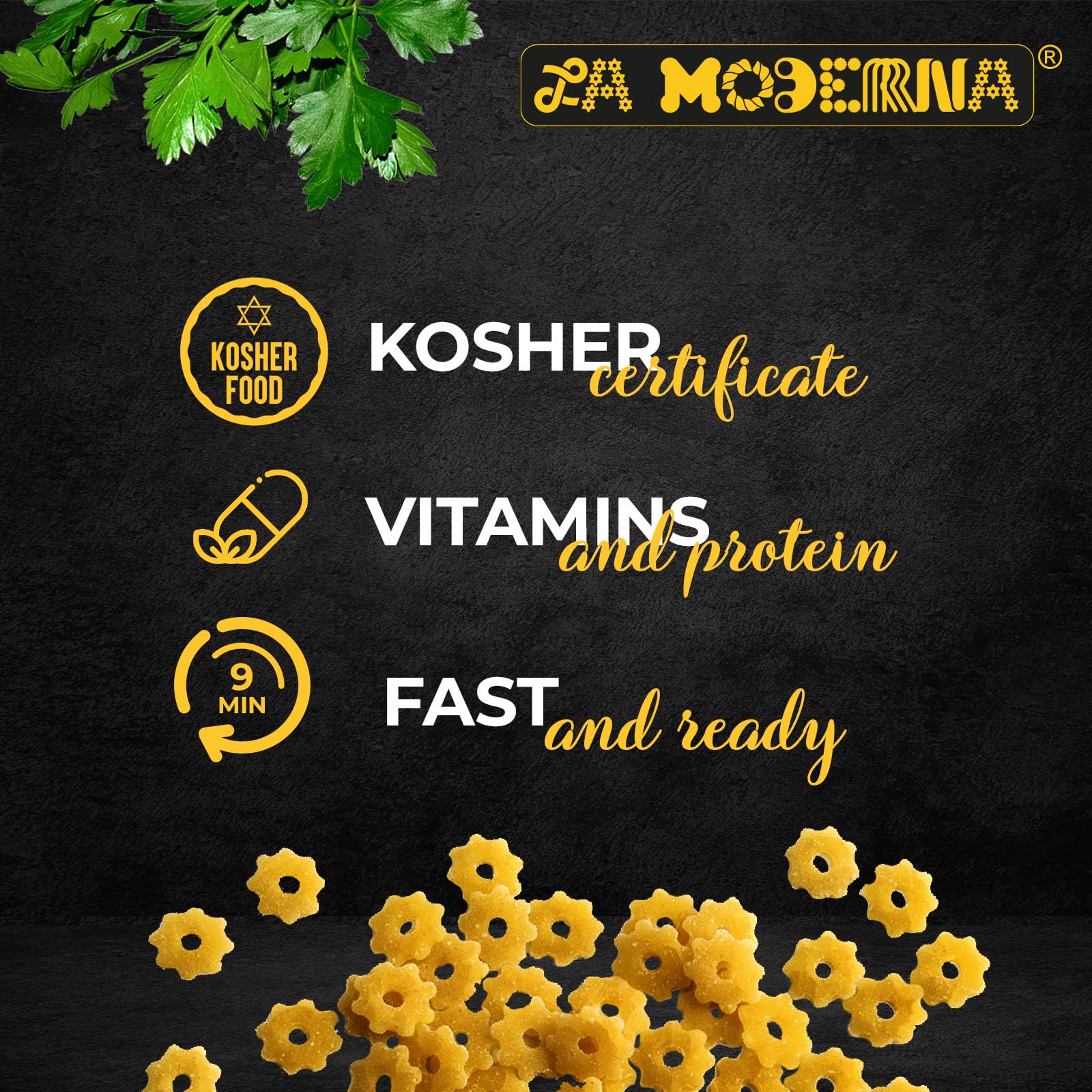 La Moderna Star Pasta enriched durum wheat semolina delivers a sturdy, comforting bite.