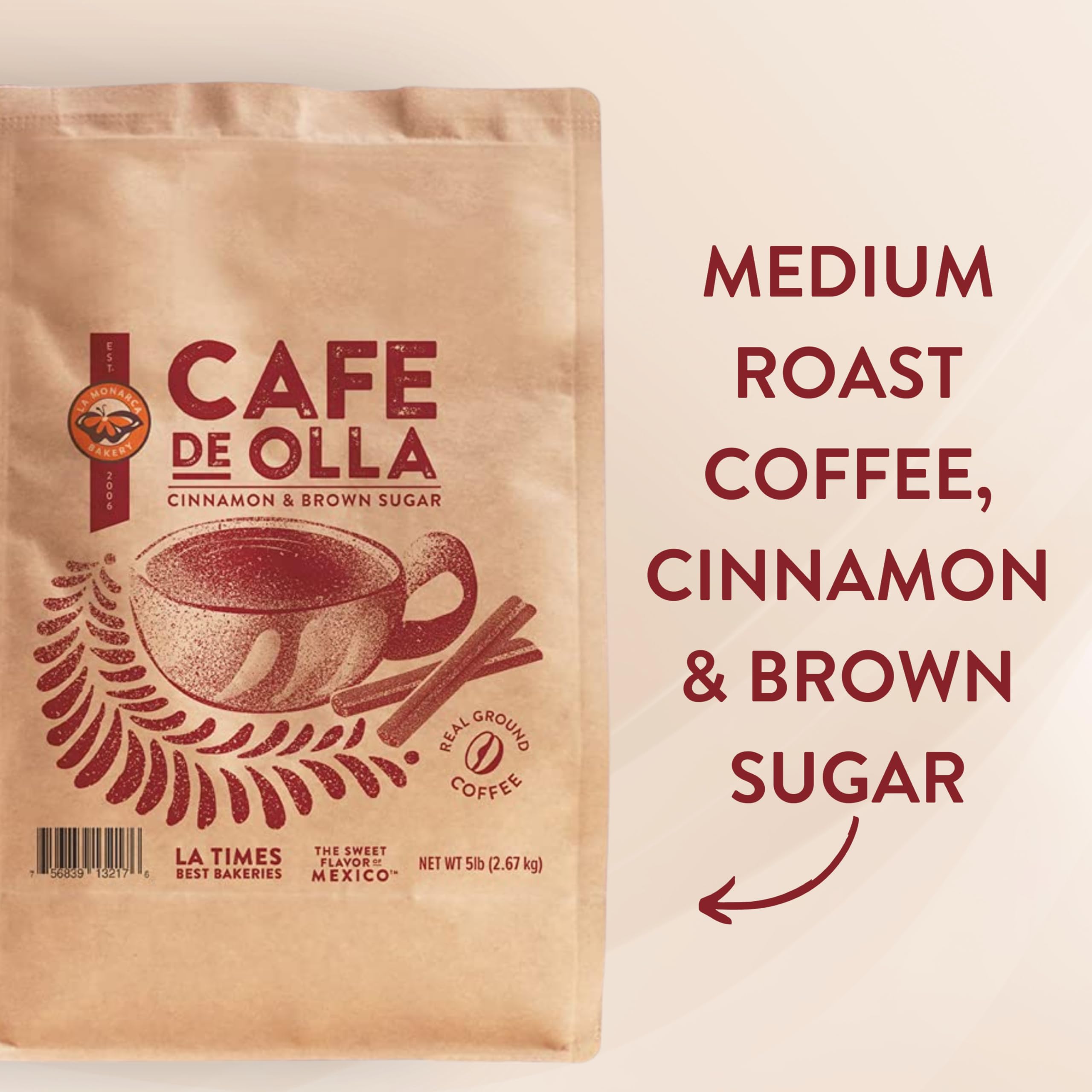 La Monarca Café de Olla dark roast beans deliver bold warmth