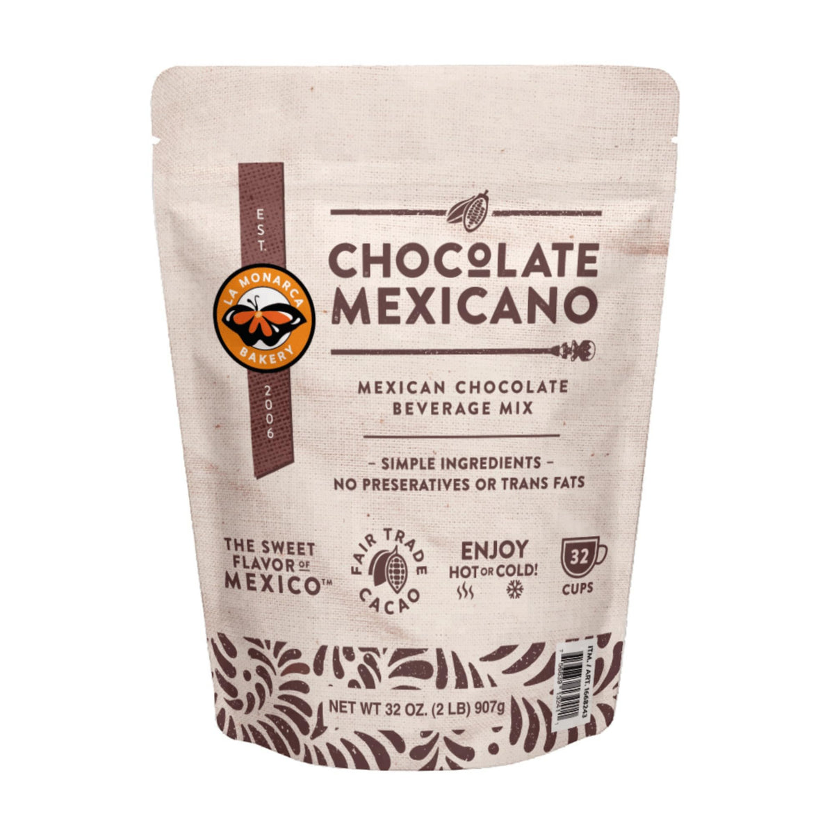 La Monarca Bakery Mexican hot chocolate cup steaming for a cozy evening.