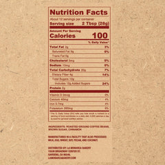 La Monarca Café de Olla ground coffee pack back detail.