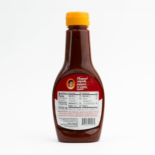 La Morena adobo sauce ingredients detail showing tomato paste and spices.