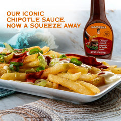 La Morena chipotle marinated meat dish showcasing depth and heat.