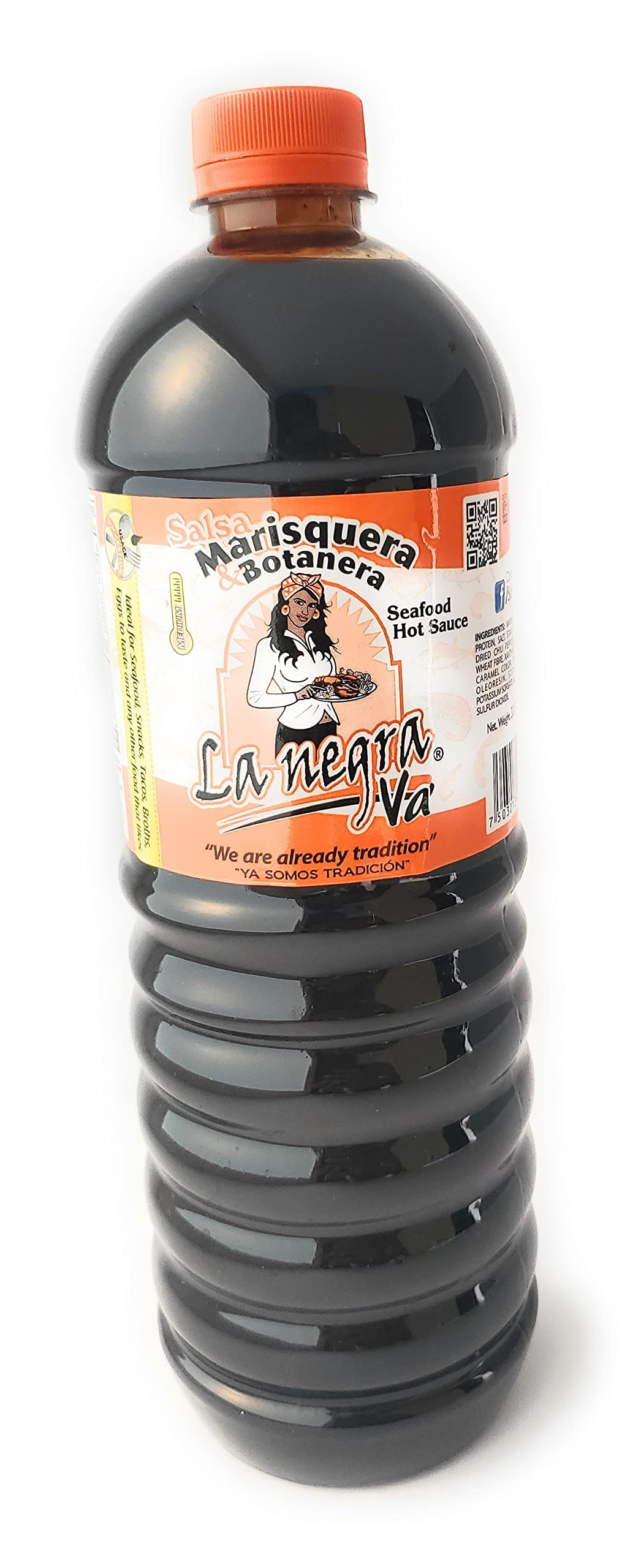 La Negra Va bottle on kitchen counter, perfect pantry staple