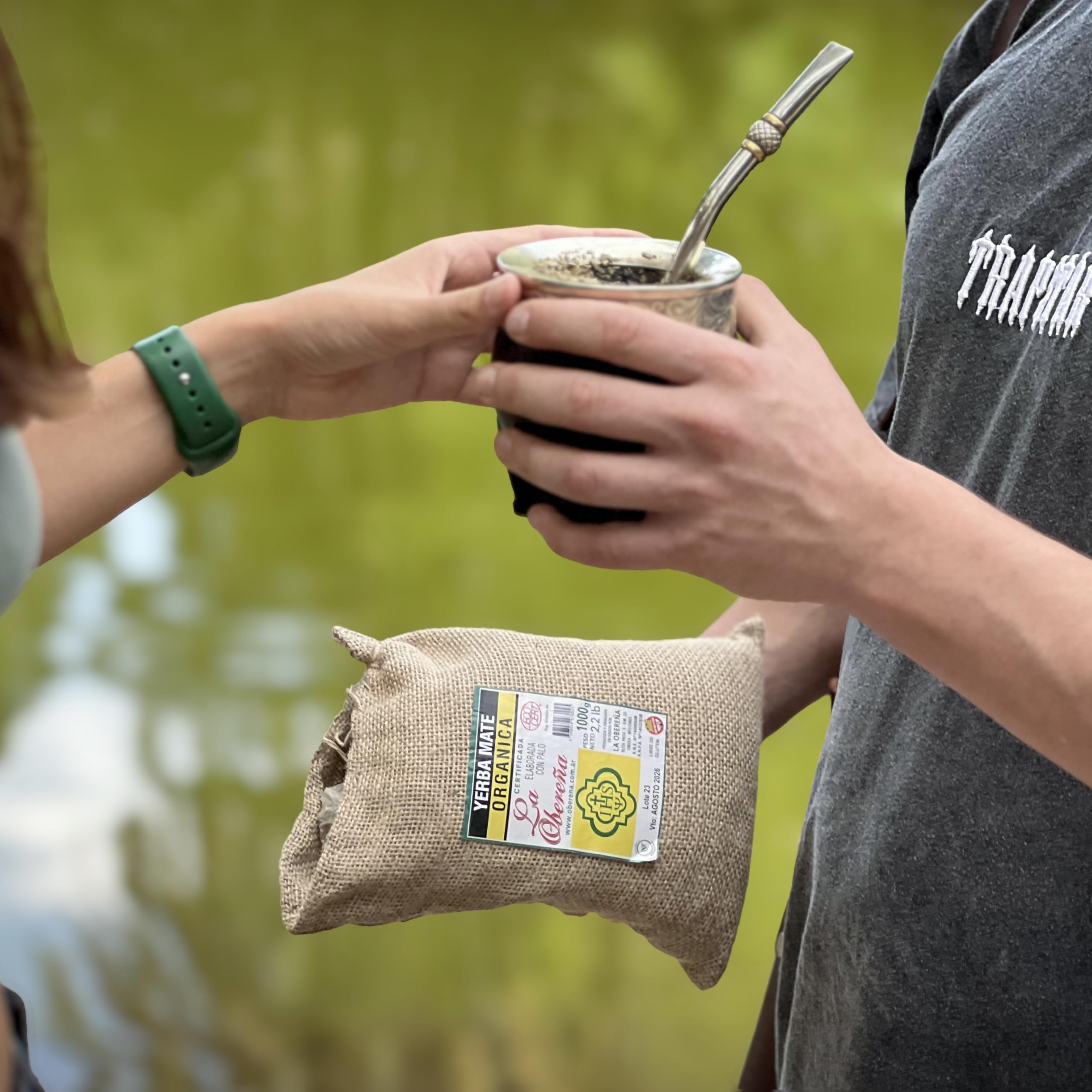 La Obereña hand harvest Yerba Mate on display.