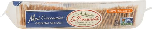 La Panzanella Croccantini Original Mini closeup, airy crunch enhancing any appetizer.
