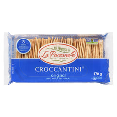 La Panzanella Croccantini Original Mini pack shot, premium crackers for gourmet snacking.