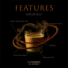 La Parroquia de Veracruz Café de Olla granules dissolving easily in hot water.