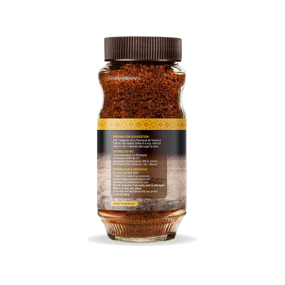 La Parroquia de Veracruz Café de Olla ready cup with warm spice notes.