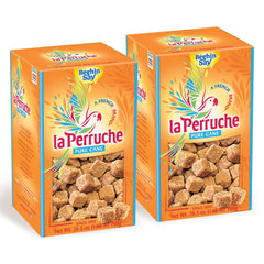 La Perruche brown sugar cubes 750g box front for coffee sweetness