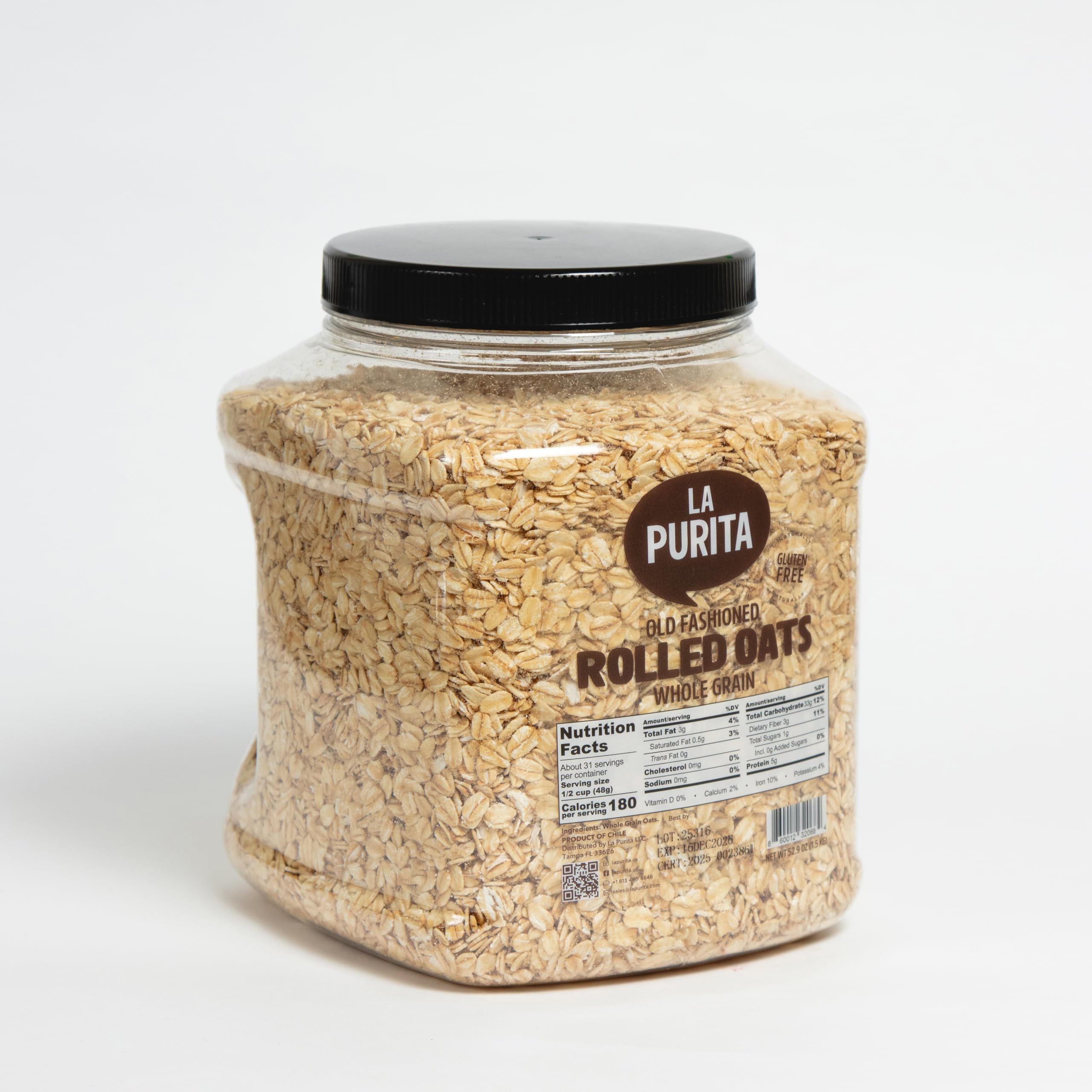 La Purita oats used in baking oat bars with honey and fruit
