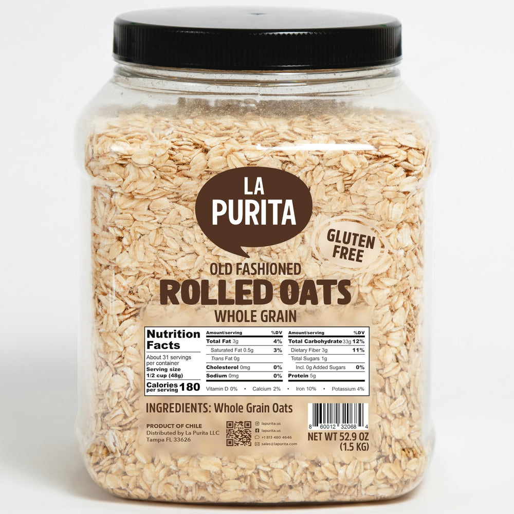 La Purita gluten free oats bag front for gluten sensitive breakfasts