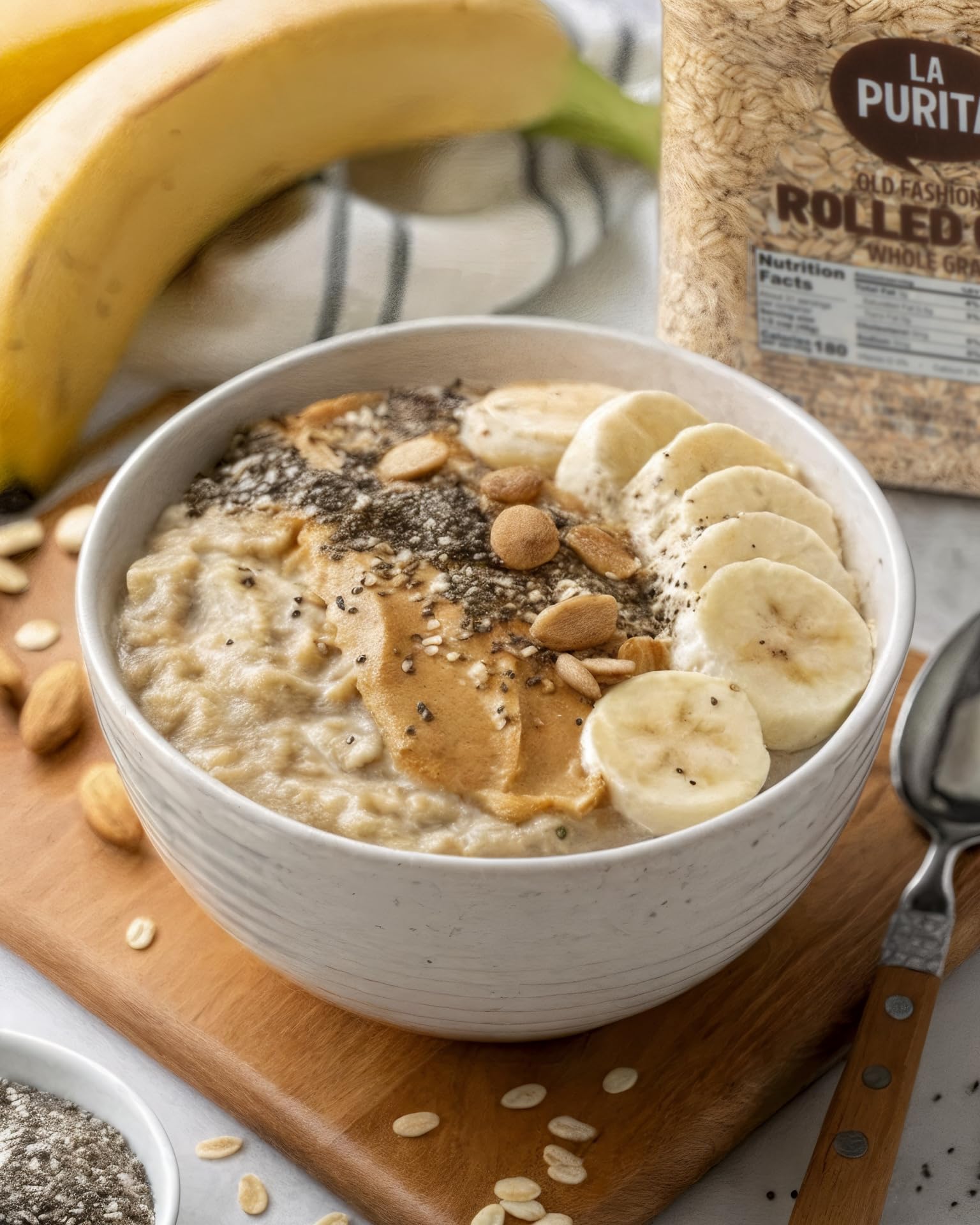 La Purita porridge steaming bowl for a creamy breakfast