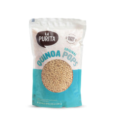 La Purita Quinoa Pops pack, 6.35 oz, protein-rich gluten-free snack.