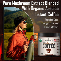 La Republica lion-s-mane mushroom close-up highlights brain-friendly ingredients.